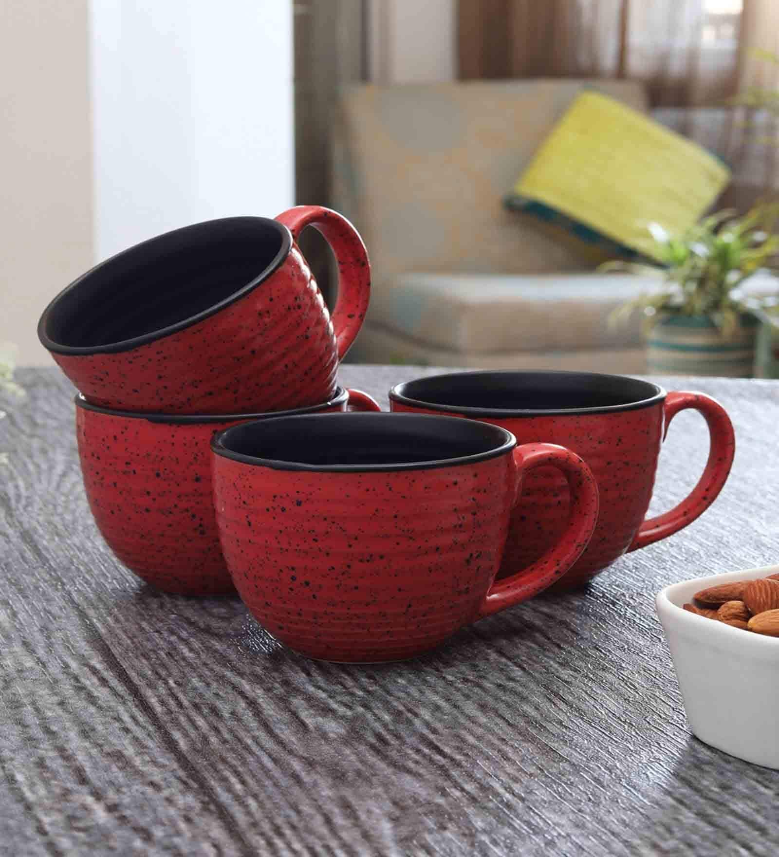Studio Glazed 300ml Black (Set of 4) Ceramic Coffee Mug