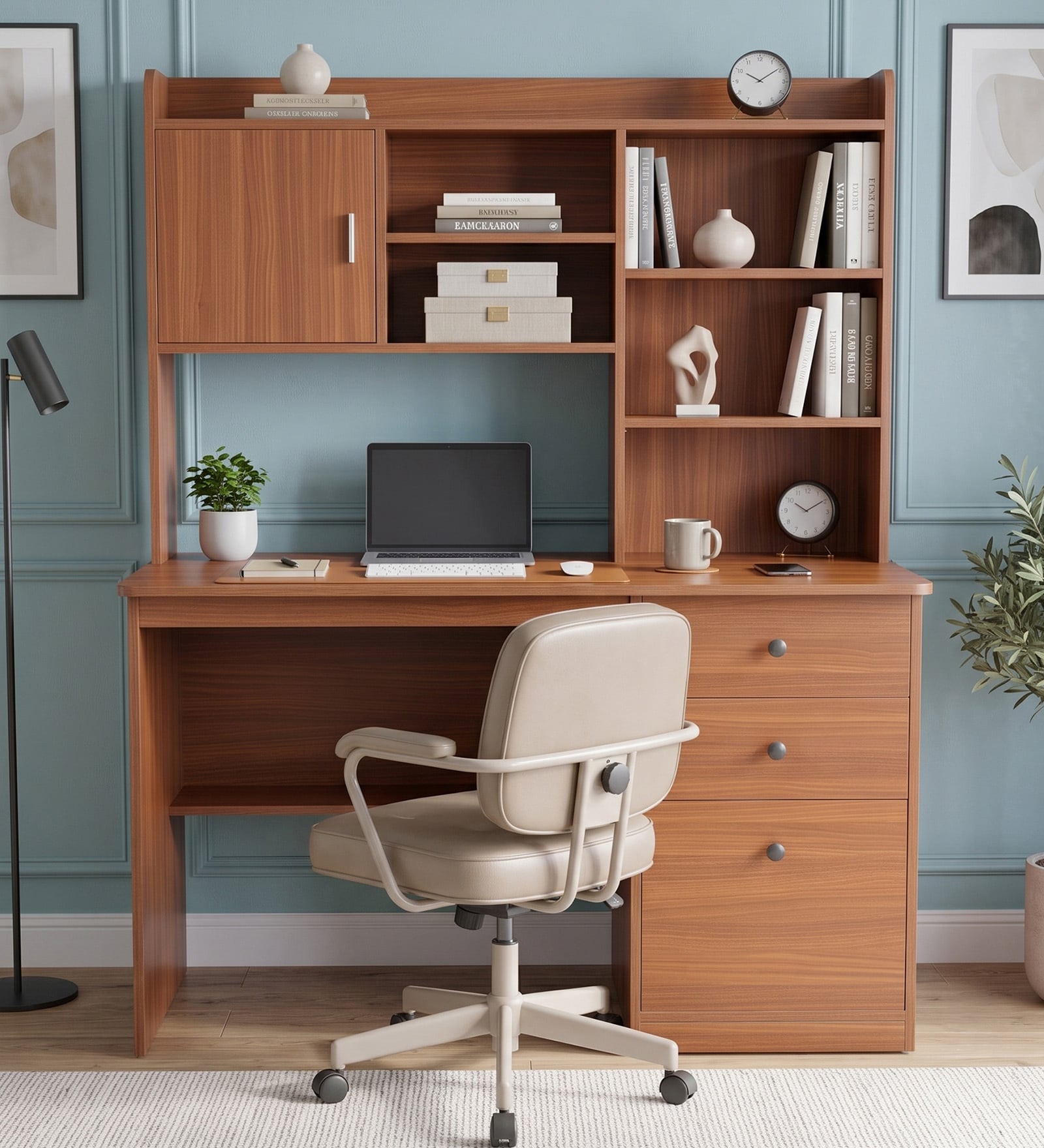 Studora Brown Colour Desk In Walnut Finish