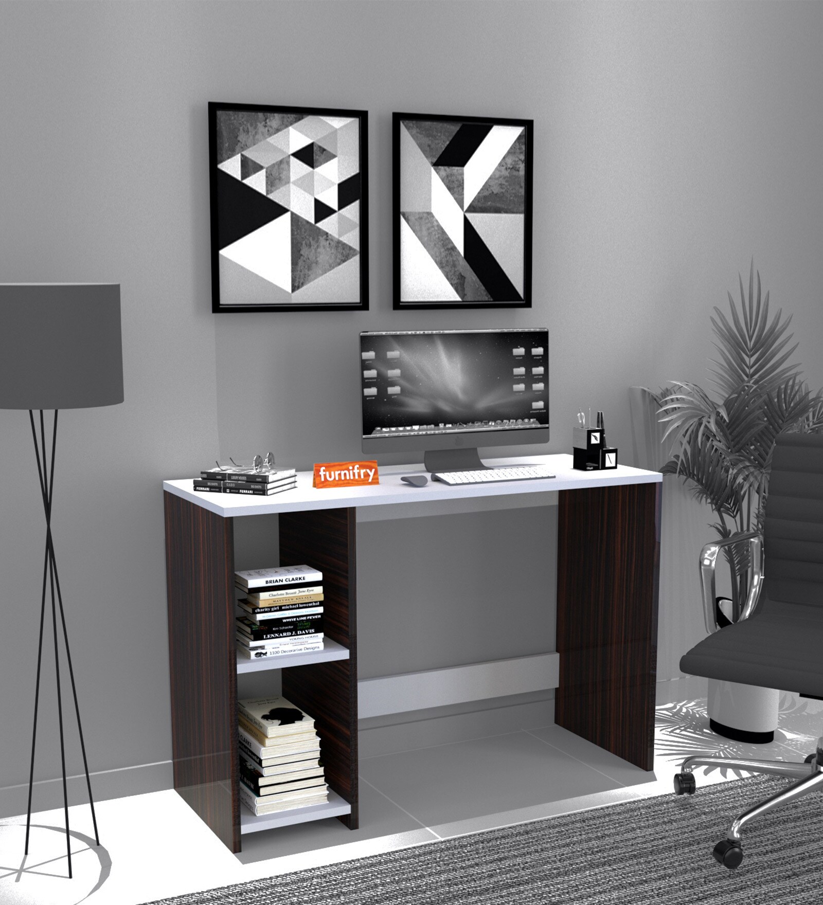 Elegant Multipurpose Study Table in White Colour & Wenge Finish