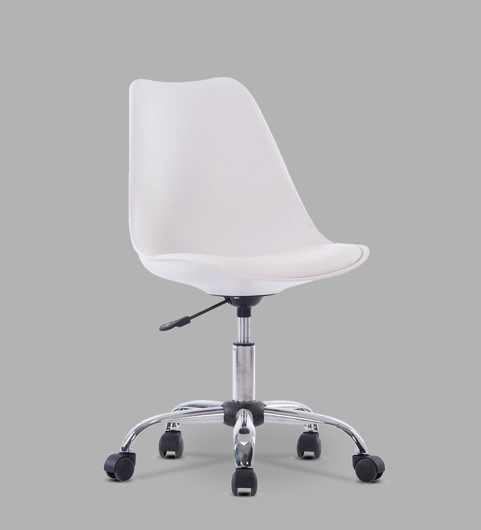 Stylish Modern Rotary Plastic Guest Chairs in White Colour Stylish Modern Rotary Plastic Guest Chairs in White Colour