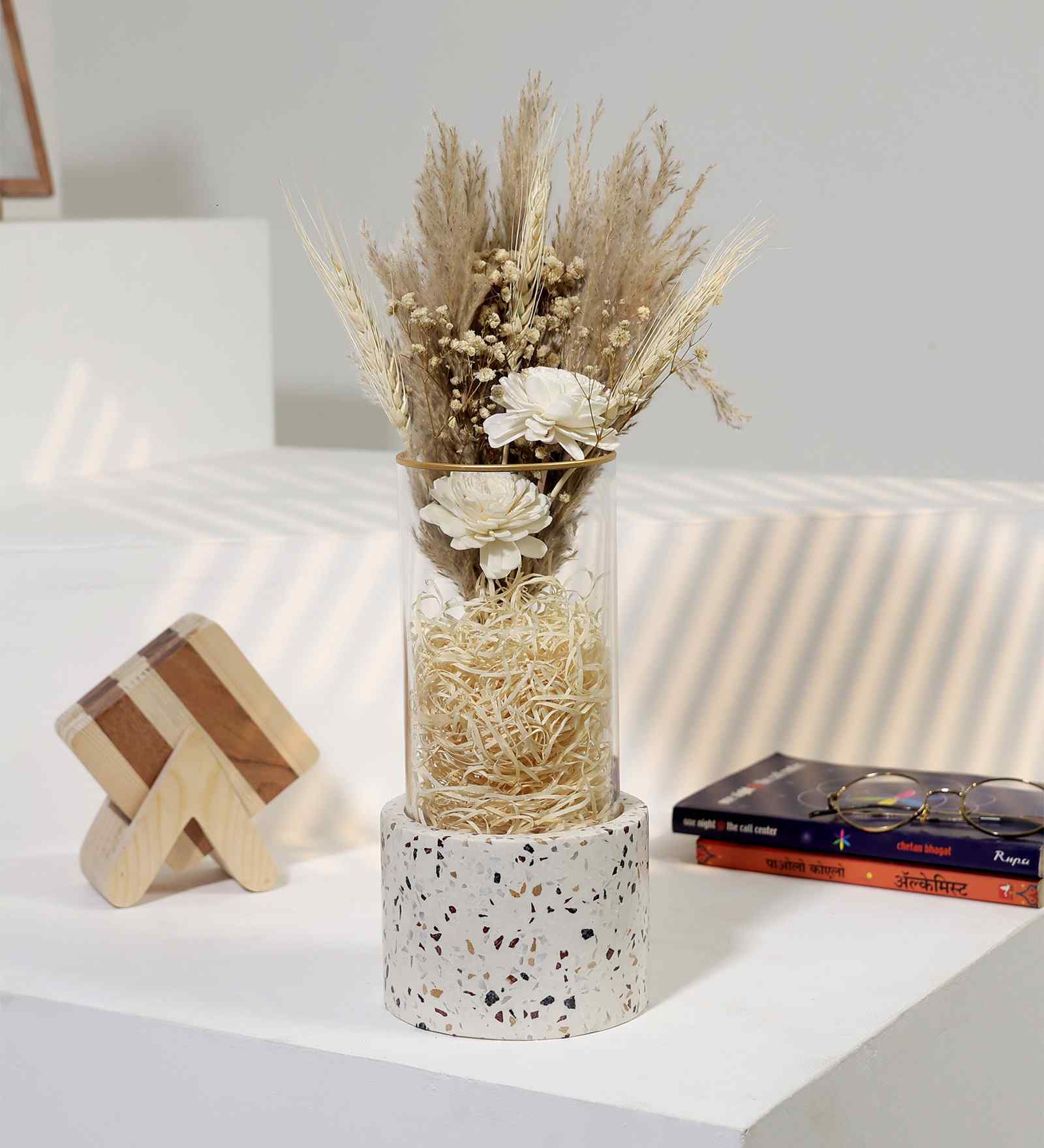 Stylish Terrazzo Marble Flower Vase