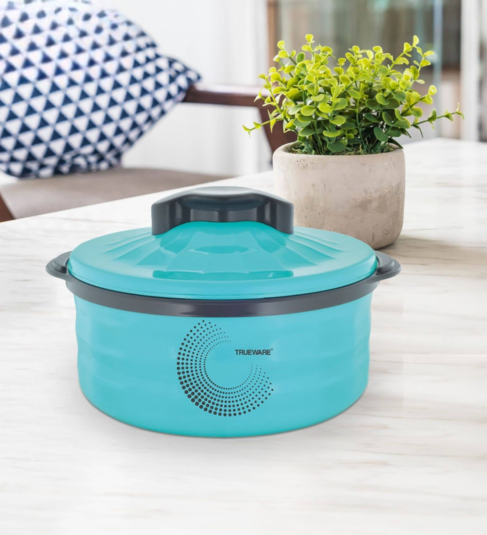 Stylus Blue Plastic & Steel Thermoware 1000ML Casserole