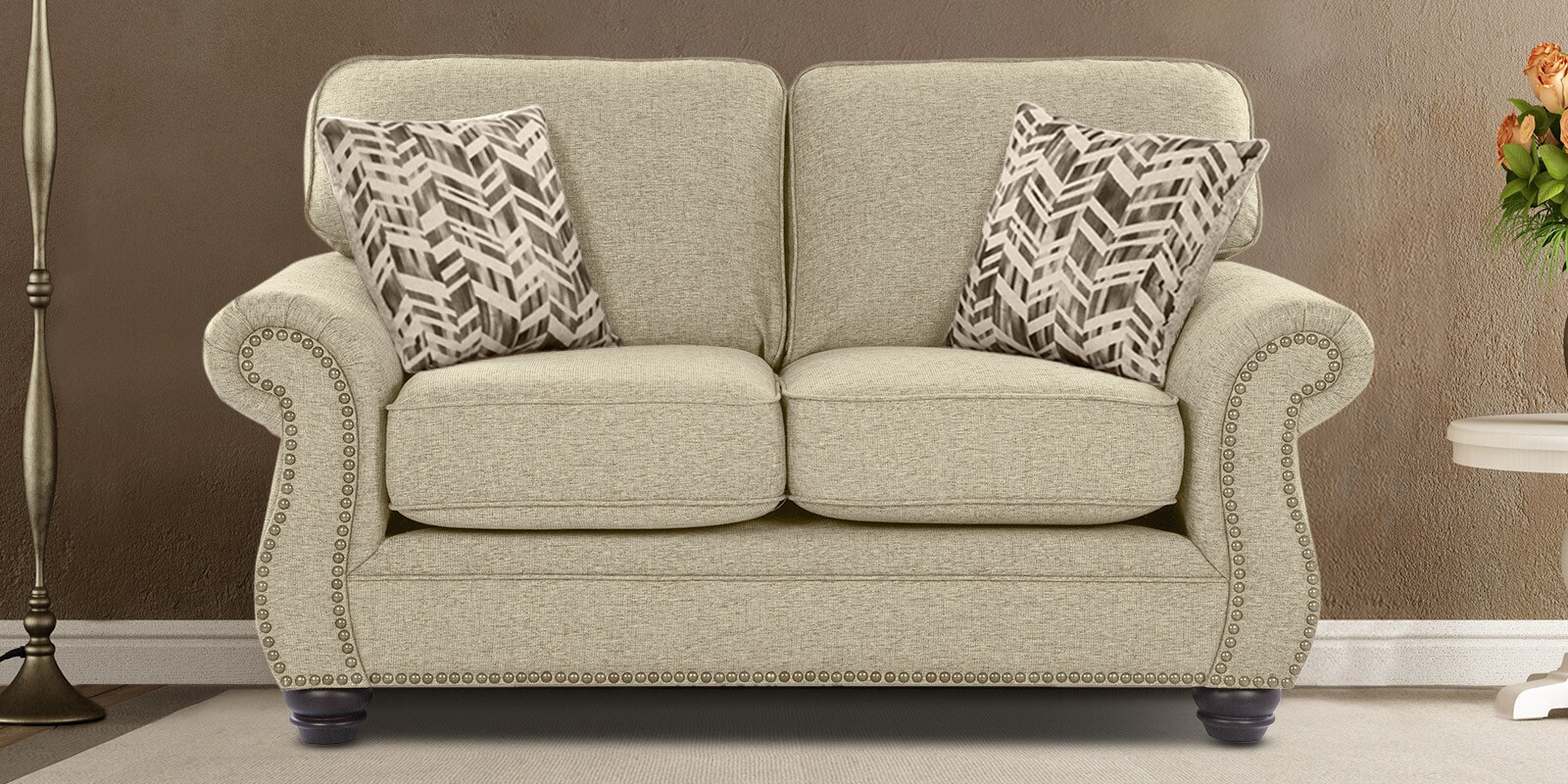 St Helens Fabric 2 Seater Sofa in Beige Colour
