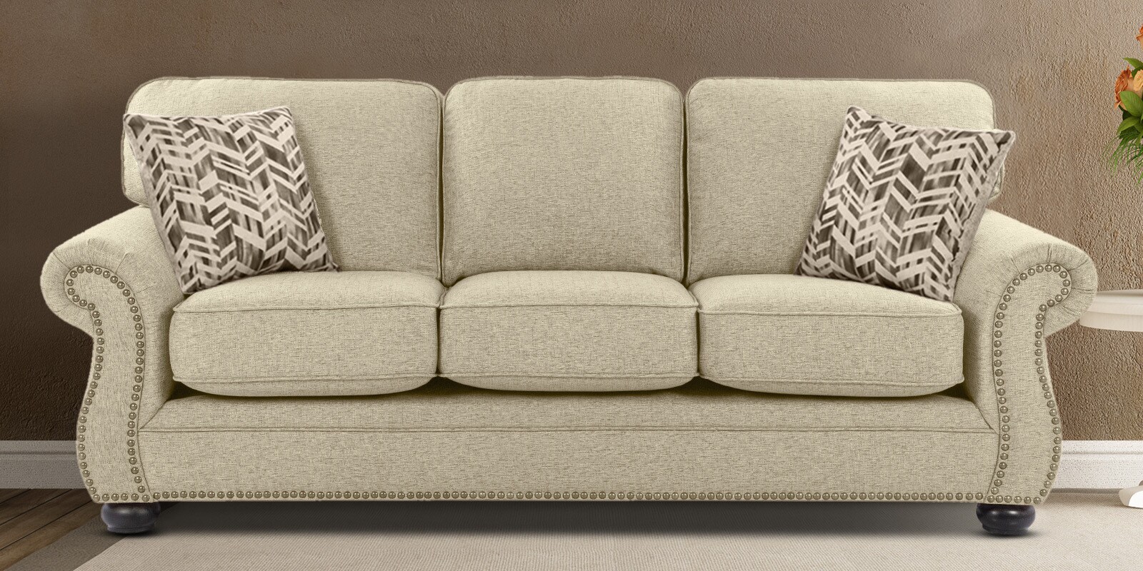 St Helens Fabric 3 Seater Sofa in Beige Colour