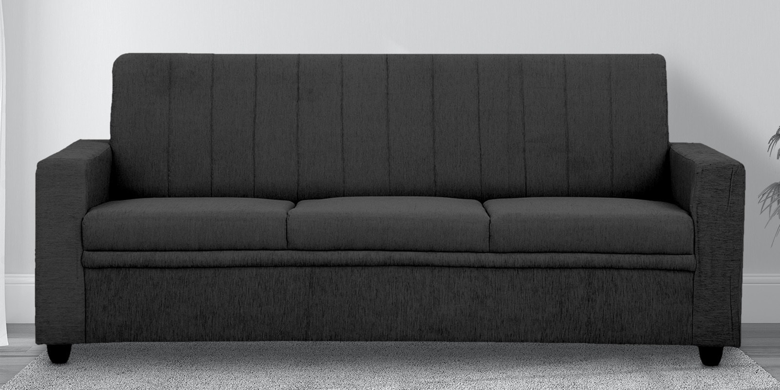 Stuttgart Fabric 3 Seater Sofa in Charcoal Grey Colour