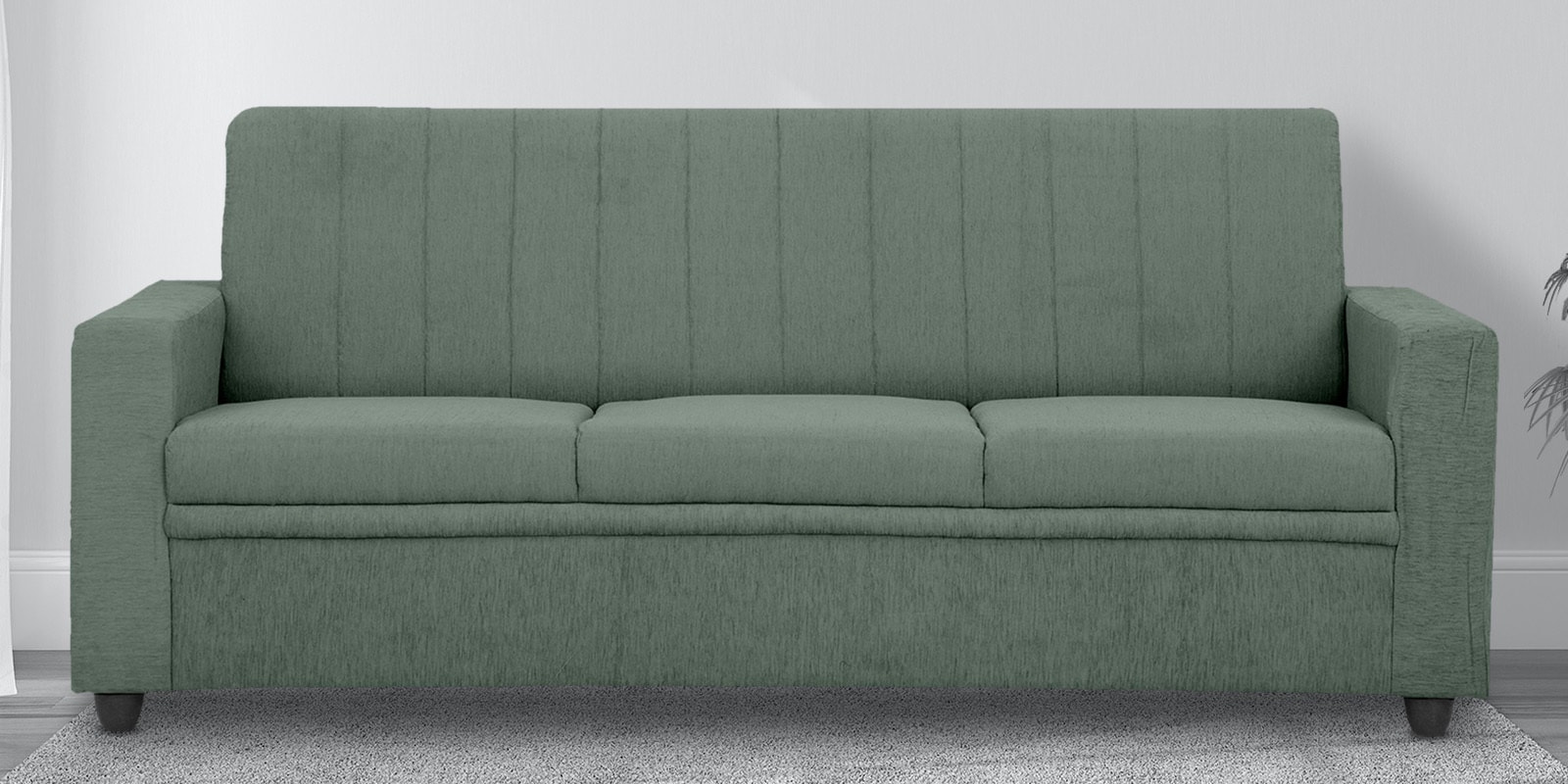 Buy Stuttgart Fabric 3 Seater Sofa in Green Colour at 35 OFF by Solace