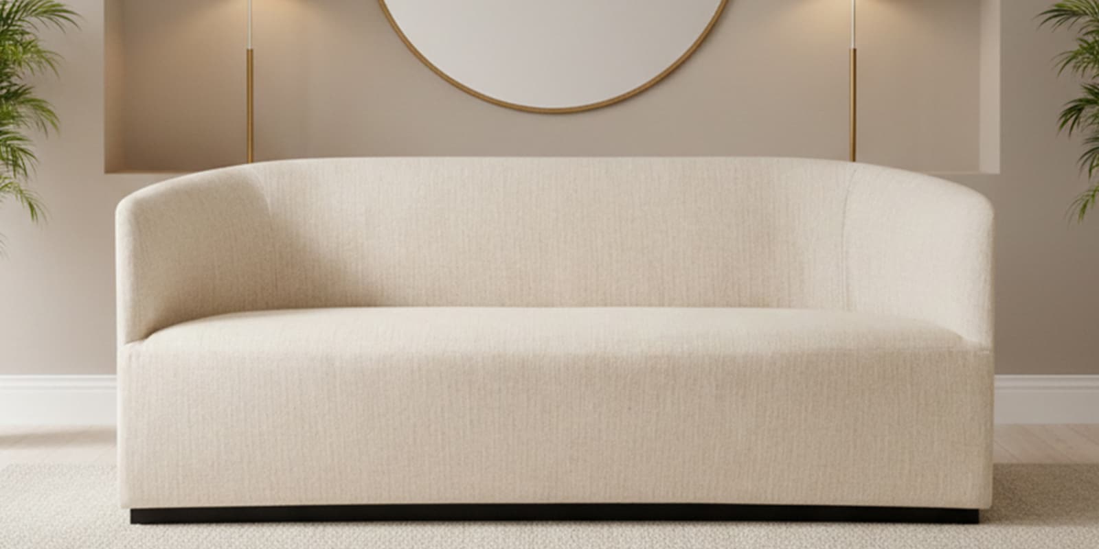 Stylish Simplicity 2 Seater Sofa In Cr me Color