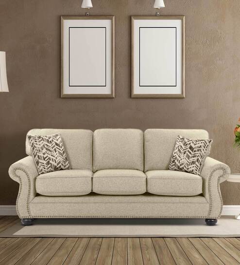 St Helens Fabric 3 Seater Sofa in Beige Colour