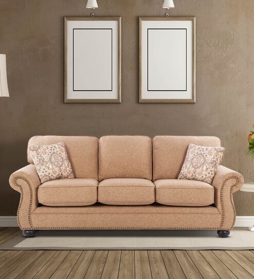 St Helens Fabric 3 Seater Sofa in Brown Colour