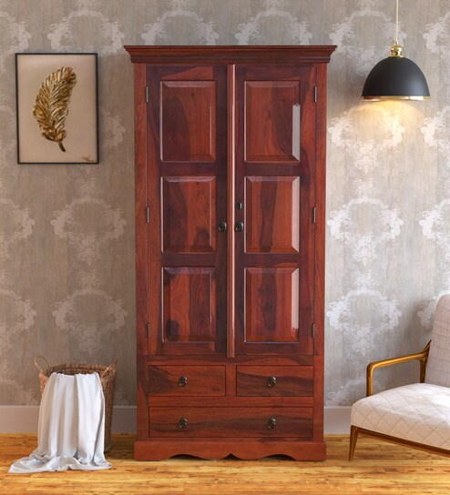 Buy Stafford Solid Wood 2 Door Wardrobe In Honey Oak Finish By