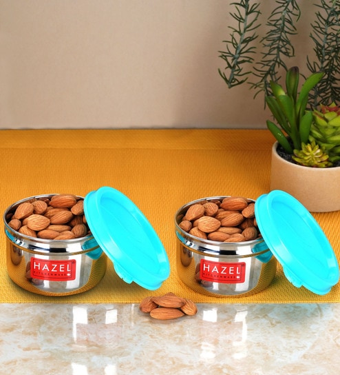 Stainless Steel 150 ml Silver Airtight Storage Container (Set of 2 )