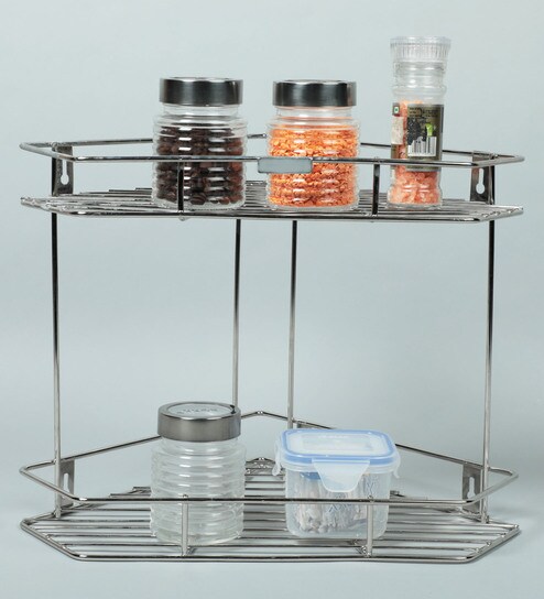 Buy Stainless Steel Double Corner Shelf 12x12x13 Inches By