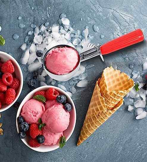 Assorted Stainless Steel Ice Cream Scoop with Ergonomic Handle