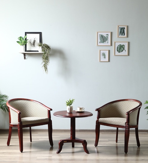 Stalley Sheesham Wood Coffee Table Set in Scratch Resistant Honey Oak Finish With 2 Chairs