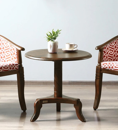 Stalley Sheesham Wood Round Coffee Table in Scratch Resistant Provincial Teak Finish