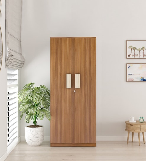 Stanley 2 Door Wardrobe in Exotic Teak and Light Oak Finish