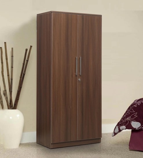 Buy Star Two Door Wardrobe In Walnut Finish With Hettich And