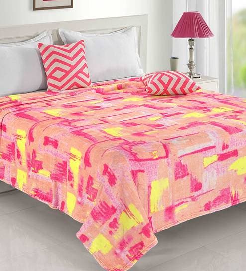 Buy Flannel Fluffy Polyester Double Bed Ac Blanket By Status