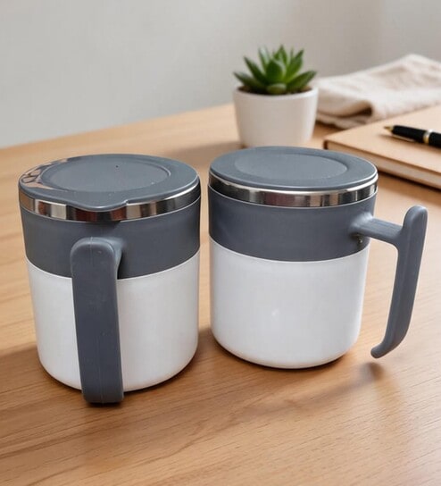 Steel Travel Coffee Mug Set of 2