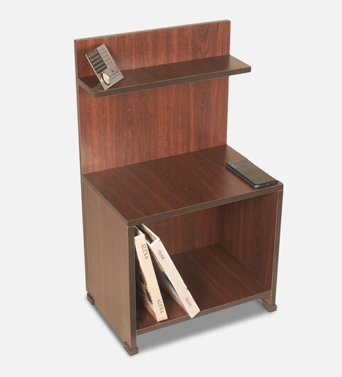 Step Up Side Table In Brown Teak Finish
