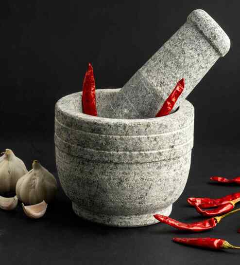 Grey Stone Mortar & Pestle Set 5 Inch