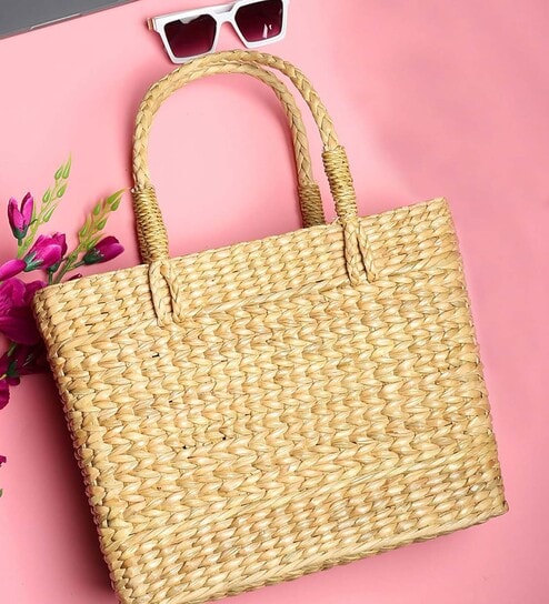storage baskets | Cane or Jute Basket | Cane Basket for Gifting |Clothes Storage Baskets| Office Basket |Fruit Baskets (Beige)(Sea Grass)