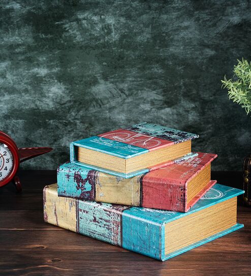 Storage Book Cycle Letters Vintage Decorative Storage Box