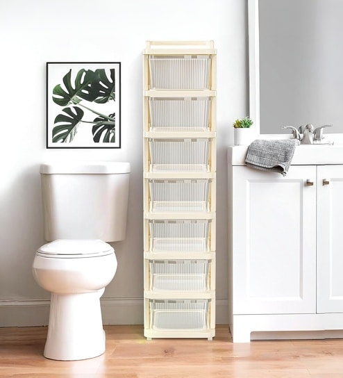 Cream Storage Rolling Cart With Wheels 7 Layer