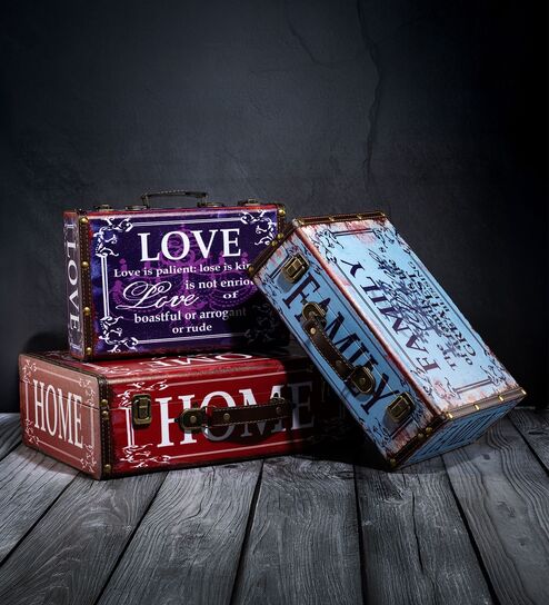 Storage Trunk Box Home Family Love Vintage Storage Box