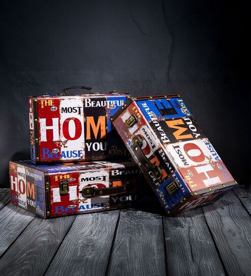 Storage Trunk Box Home Typography Vintage Storage Box