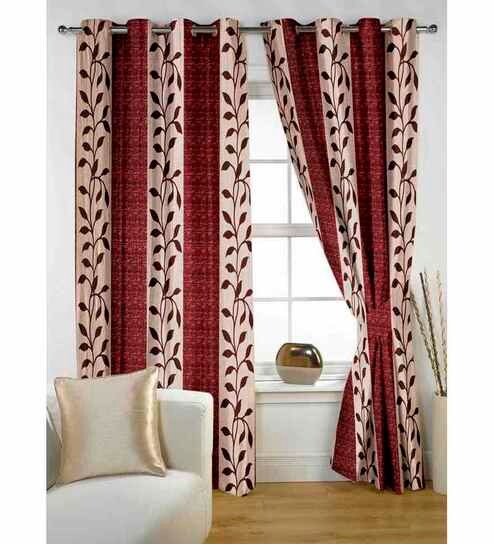 Buy Story Home Red Polyester Contemporary 84x48 Inch Eyelet Door