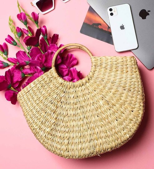 Straw Bags | Big Tote Bag | Basket Bag | Bamboo Tote | Beach Bags for Women | Women Handbags (Large)