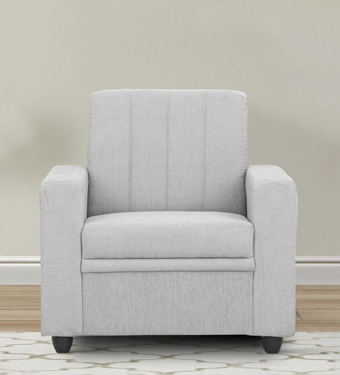 Stuttgart Fabric 1 Seater Sofa in Grey Colour