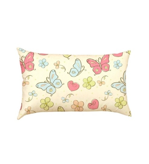 Buy Butterflies Pattern Multicolour Poly Silk Kids Pillow By