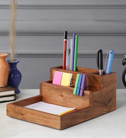 Stylewood Acacia Wood Desk Organizer