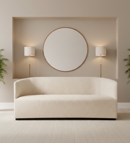 Stylish Simplicity 2 Seater Sofa In Cr me Color