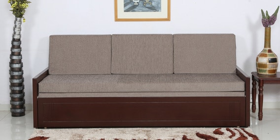 stylish three seater sofa cum bed with storage in light brown finish by off the shelf stylish three  nrdo3f