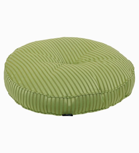 Buy Striped Green Polyester 22X22 Inches Round Floor Cushion By S9Home