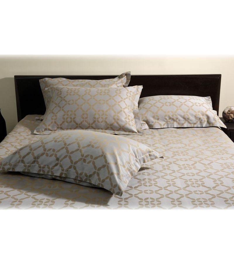 Buy Stoa Paris Cream Jacquard 5pc King Bedsheet Set Online Bed