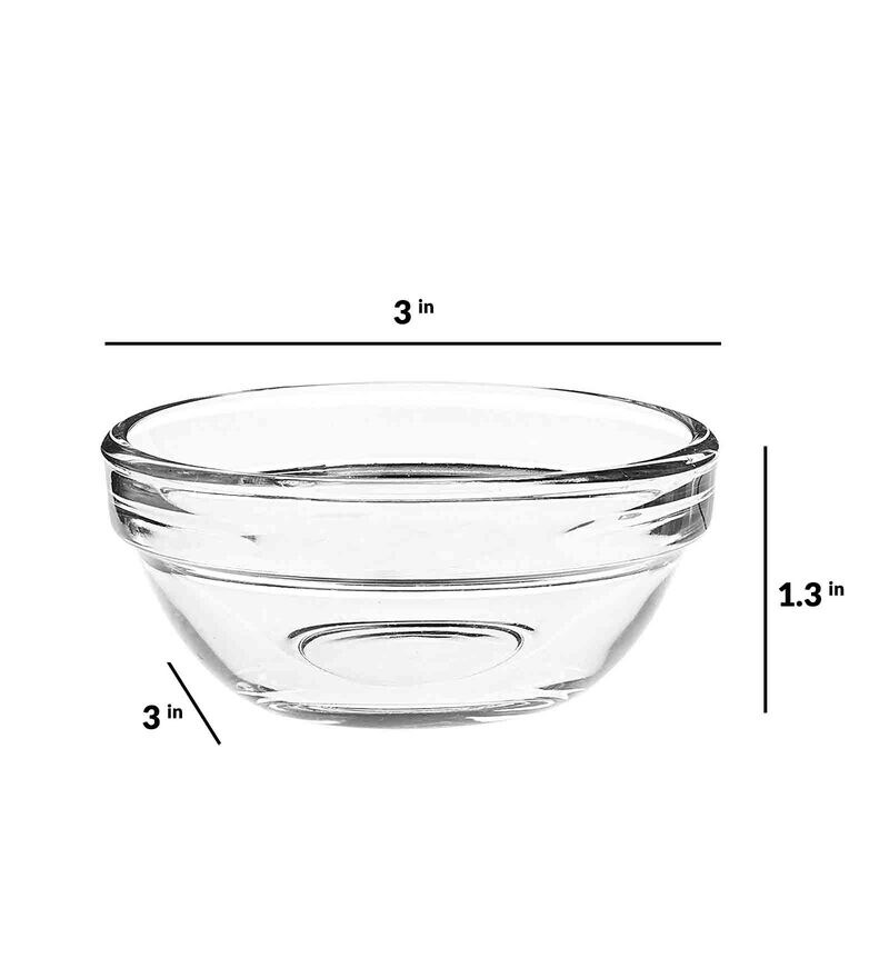 Buy Stackable 75ml (Set of 6) Dip Bowl by Uniglass Online Serving