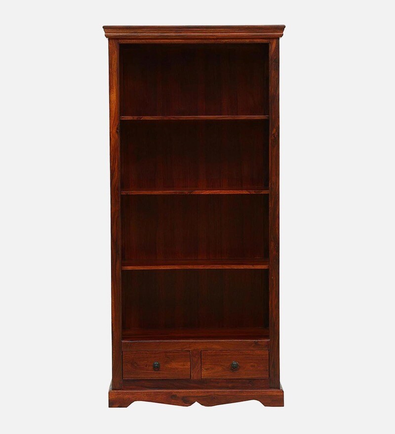 Buy Stafford Sheesham Wood Book Shelf In Honey Oak Finish By Amberville