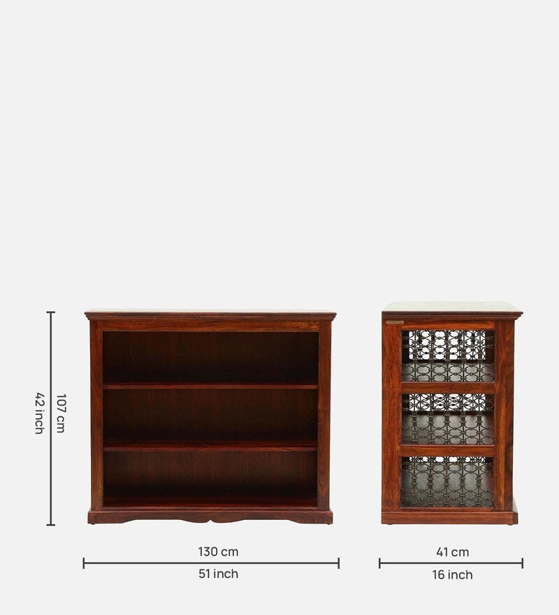 Buy Stafford Sheesham Wood Book Shelf In Honey Finish By Amberville