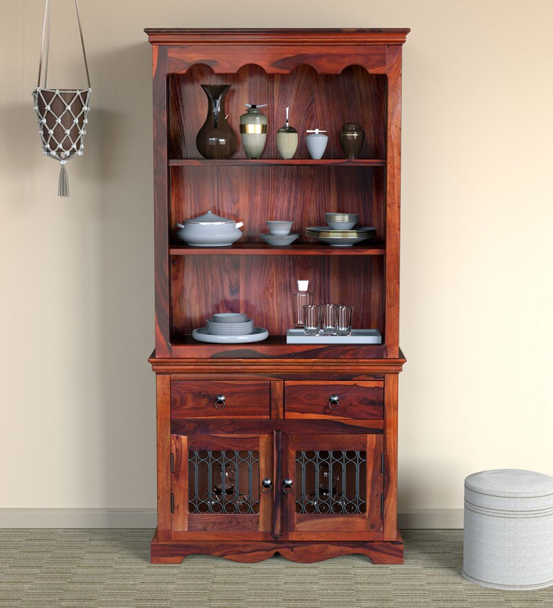 Buy Stafford Solid Wood Hutch in Honey Oak Finish By Amberville