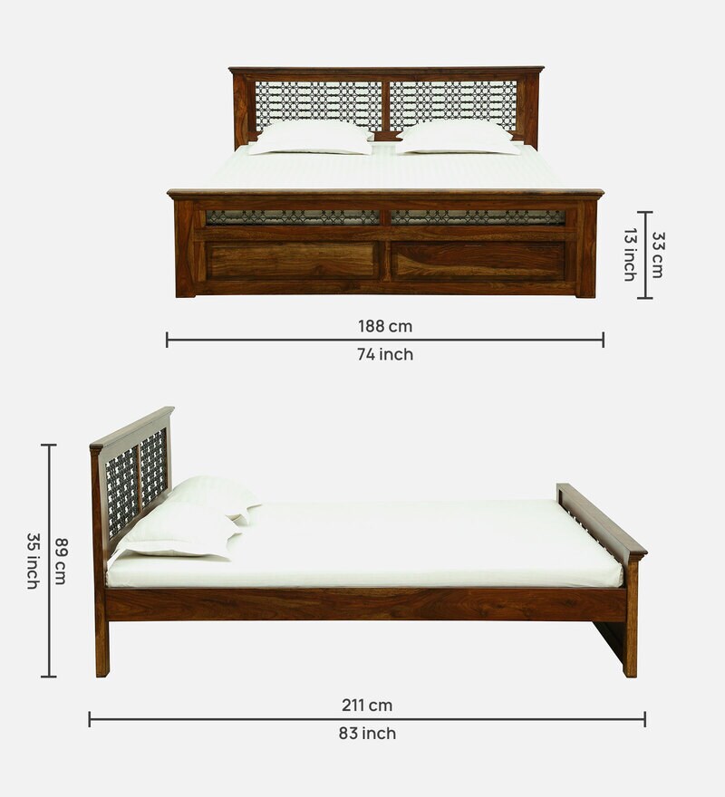 Buy Stafford Sheesham Wood King Size Bed In Provincial Teak Finish By