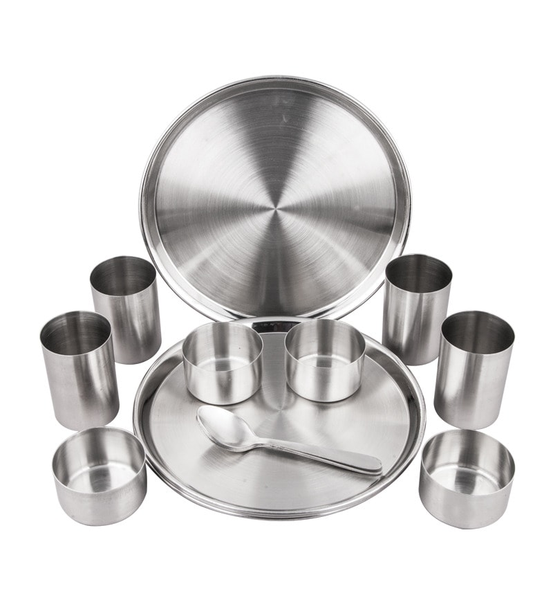 Stainless Steel Dinner Set of 16 Pcs by Market Finds Online Metalware