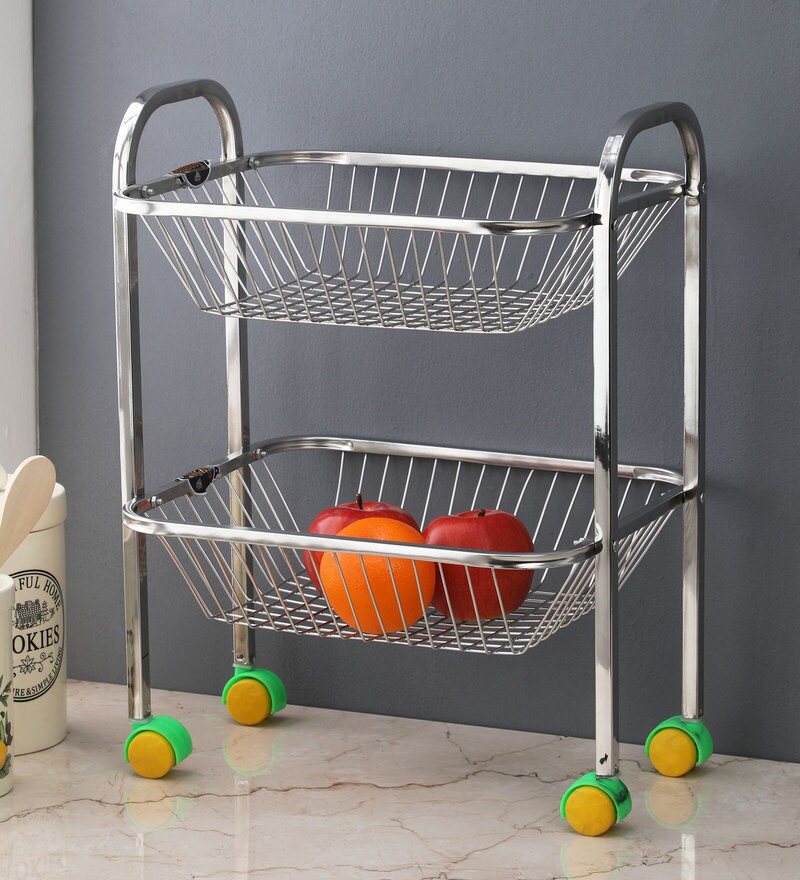 Buy 2 Tier Stainless Steel Kitchen Trolley By Royal Sapphire Online