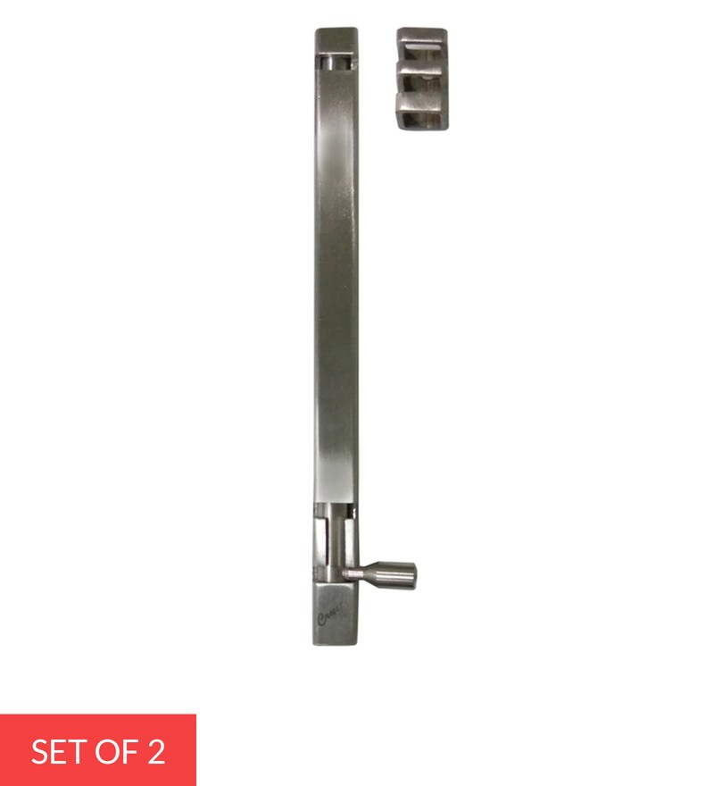 Buy Stainless Steel Silver Tower Bolt Lock, Set of 2 by Crust Online