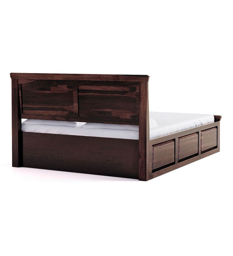 Buy Stanfield Solid Wood King Size Bed With Box Storage In Provincial