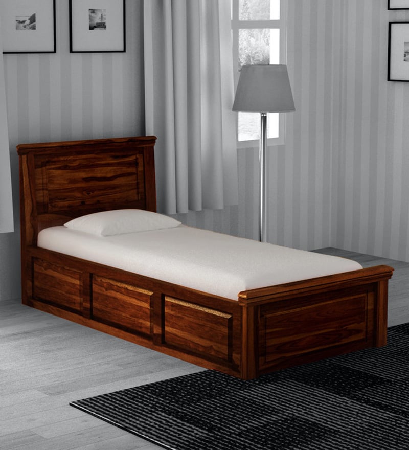 Buy Stanfield Solid Wood Single Bed With Box Storage In Provincial Teak ...