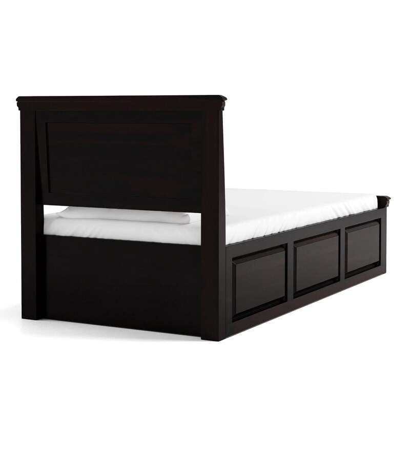 Buy Stanfield Solid Wood Single Bed With Box Storage In Warm Chestnut